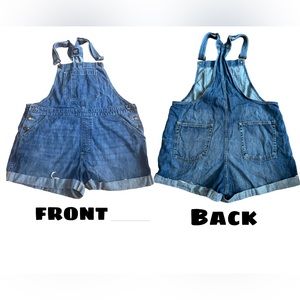 Gap Denim Women's Overall Shorts XL Blue Denim